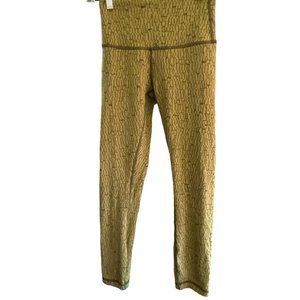 Lululemon Women's Wunder Under High Rise Stacked Jacquard Mossy Dark Olive Sz 4